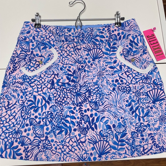 Lilly Pulitzer Monica Skort Calla Lilly Pink High Tides Good Vibes - Picture 5 of 5
